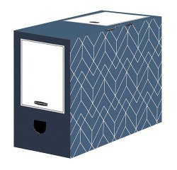 Box archives cardboard Fellowes Deco - 15 cm spine - Slate blue