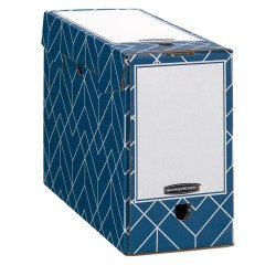 Boîte archives carton Fellowes Déco - Dos de 15 cm - Bleue ardoise