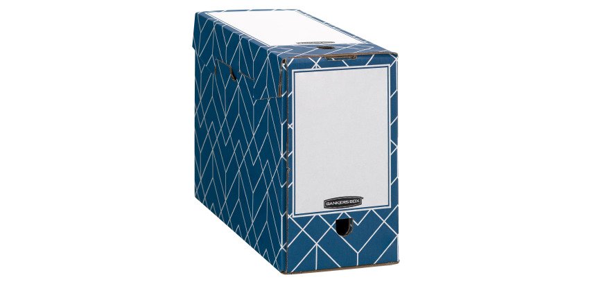 Box archives cardboard Fellowes Deco - 15 cm spine - Slate blue