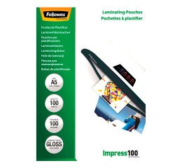 Fellowes A5 2 x 100 µ Glossy Laminating Pouches - Box of 100