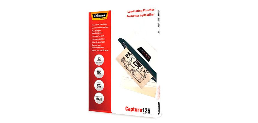 Pochettes de plastification Fellowes A5 2 x 125 µ mates - Boite de 100