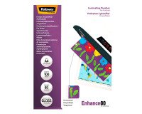 Lamineerhoesjes geperforeerd Fellowes A4 2 x 80 µ glanzend - Doos van 100