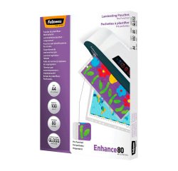 Pochettes de plastification perforées Fellowes A4 2 x 80 µ brillantes - Boite de 100