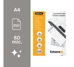 Pochettes de plastification Fellowes A4 2 x 80 µ brillantes - Boite de 250