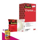 Pack 12 + 2 plakbandrollen Scotch Crystal doorzichtig - lengte 33 m
