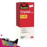 Pack de 7 rubans adhésif Scotch Crystal transparent - Largeur 19 mm x longueur 33 m + 1 offert. Pour l'achat d'un pack = 1 dévidoir collector spécial anniversaire 100 ans Scotch offert.
