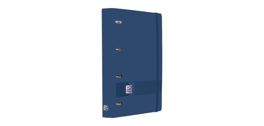 Carpebloc 4 anillas Europeanbinder Oxford Live & Go A4+ con recambio 5x5 azul marino