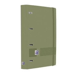 Carpebloc 4 anillas Europeanbinder Oxford Live & Go A4+ con recambio 5x5 verde safari