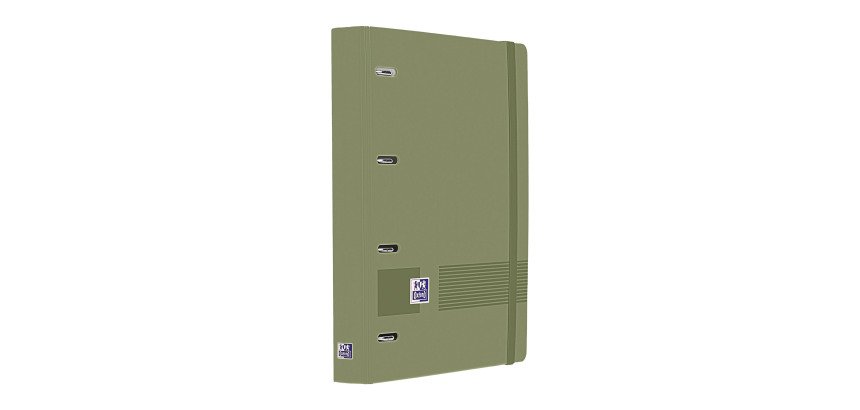 Carpebloc 4 anillas Europeanbinder Oxford Live & Go A4+ con recambio 5x5 verde safari