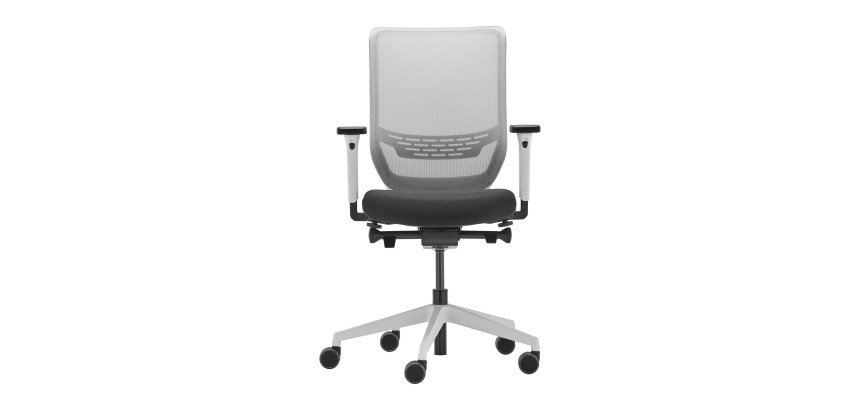 Sedia ergonomica TO-SYNC Work Mesh White struttura bianca seduta colore nero