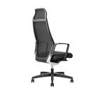 Poltrona direzionale Zuco Selvio Mesh base nera rete nera e seduta in tessuto nera