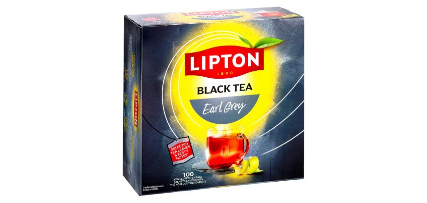 Thé noir Earl Grey Lipton Energise - Boîte de 100 sachets