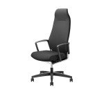 Poltrona direzionale Zuco Selvio base nera e rivestimento in tessuto nero