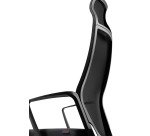 Poltrona direzionale Zuco Selvio Mesh base nera rete nera e seduta in tessuto nera