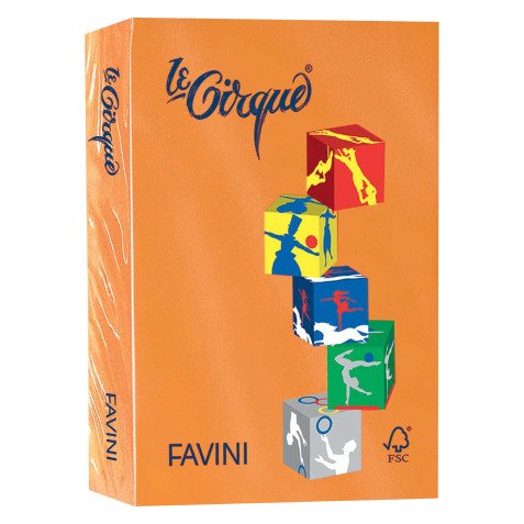 Carta A4 Favini Le Cirque 80g - arancio 205 - risma da 500 fogli - A71E504  - Carta per stampe e fotocopie