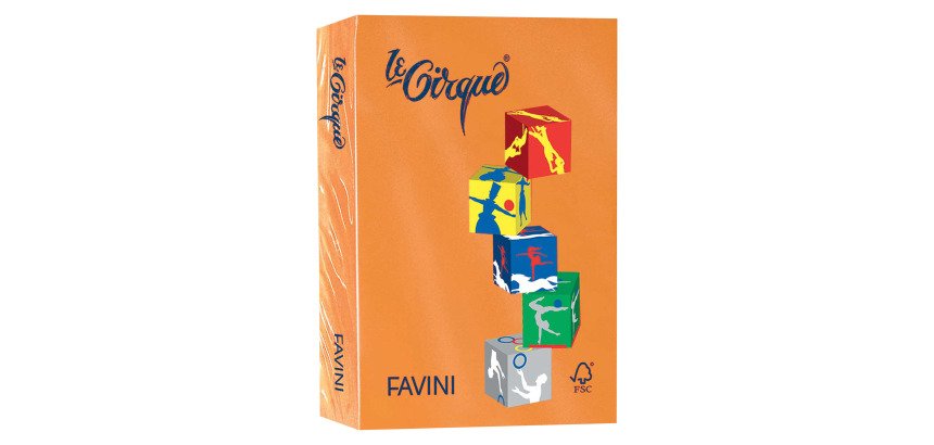 Carta A4 Favini Le Cirque 80g - arancio 205 - risma da 500 fogli - A71E504  - Carta per stampe e fotocopie