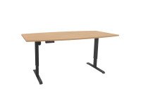 Mesa ajustable Ergosup Premium An 200 x Fon 100 cm tablero roble claro