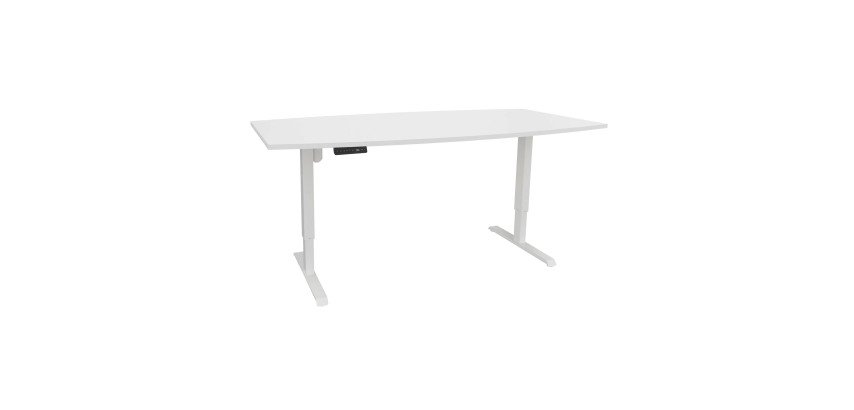 Table réglable Nivo L 200 x P 100 cm plateau blanc