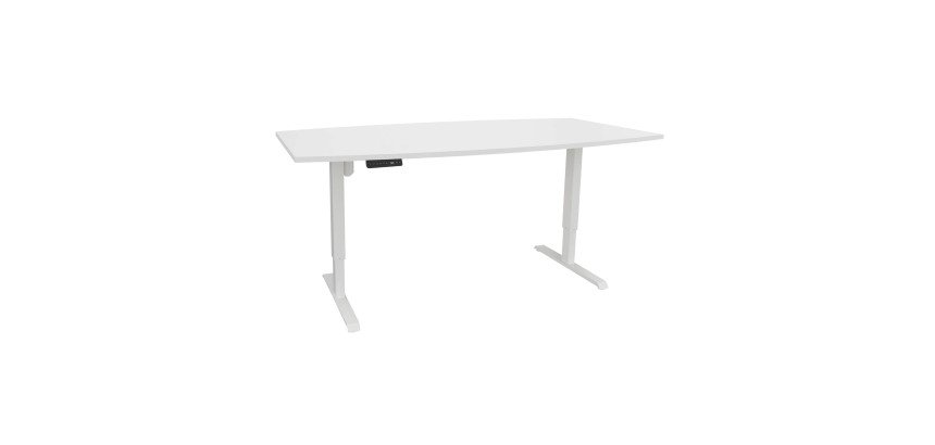 Table réglable Nivo L 200 x P 100 cm plateau blanc