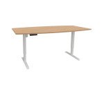 Table réglable Nivo L 200 x P 100 cm plateau chêne clair