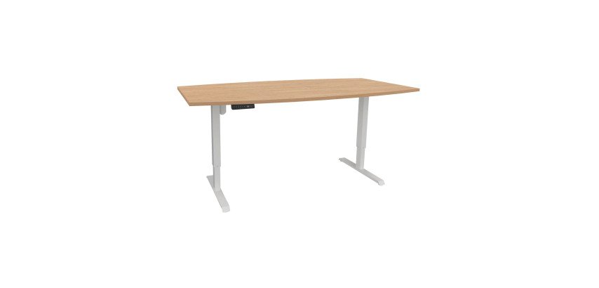 Table réglable Nivo L 200 x P 100 cm plateau chêne clair