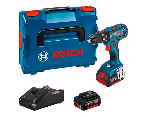 Perceuse à percussion Bosch Professional GSB 18V-28 + 2 batteries GBA 4,0Ah + Chargeur GAL 18V-20 L