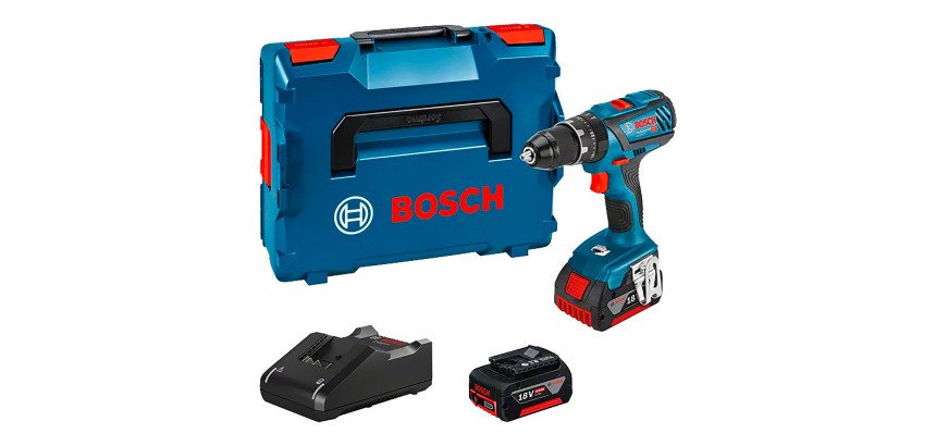 Perceuse à percussion Bosch Professional GSB 18V-28 + 2 batteries GBA 4,0Ah + Chargeur GAL 18V-20 L