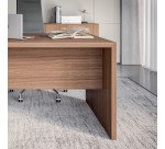 Bureau Direction avec retour sur caisson piètement bois Essenzza