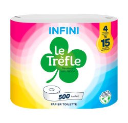 Papier toilette Le Trèfle Infini 8 maxi rouleaux = 30 rouleaux classiques