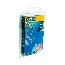 Agrafes grillage plastifiées gris Rapid VR22, boîte de 1100