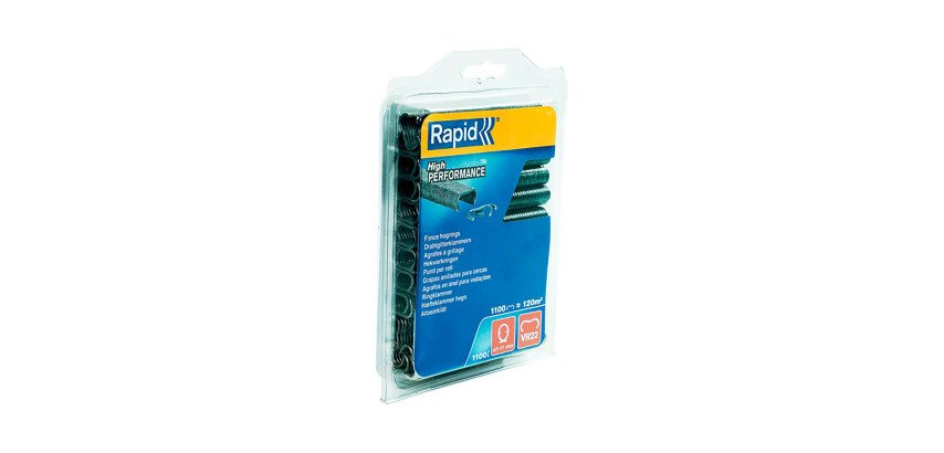 Agrafes grillage plastifiées gris Rapid VR22, boîte de 1100