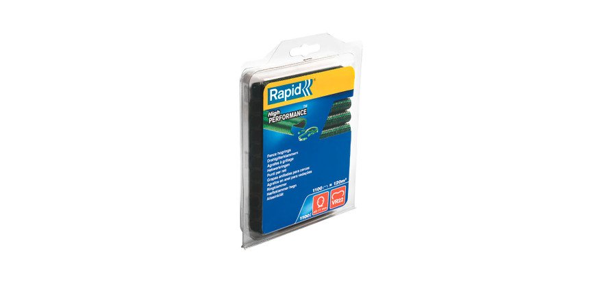 Agrafes grillage plastifiées vert Rapid VR22, boîte de 1100