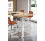 Table haute Meeting L 210 cm pied blanc + support tv blanc