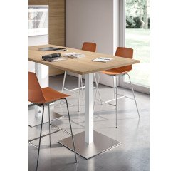 Tafel Meeting L 210 cm witte voet + witte tv-standaard