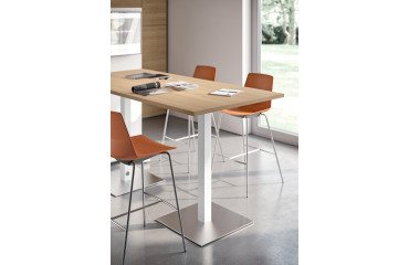 Tafel Meeting L 210 cm witte voet + witte tv-standaard