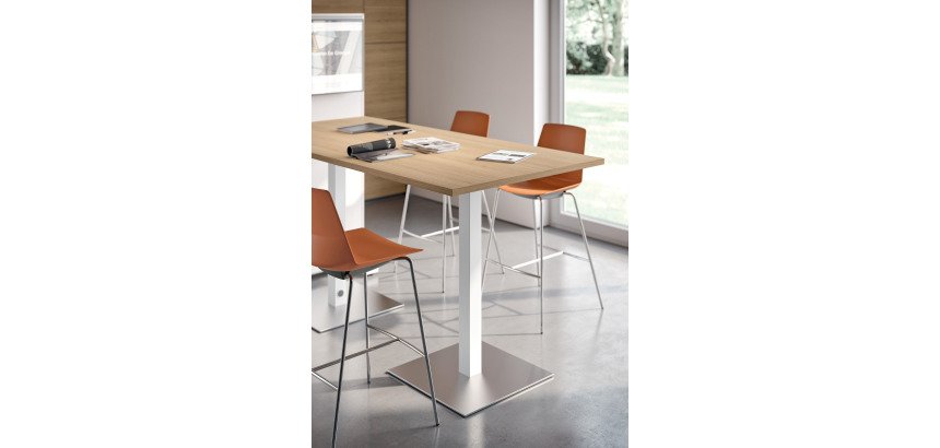 Meeting Table L 210 cm white base + white TV stand