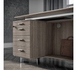 Bureau compact retour à gauche L 200 x P 100 cm, piétement métal - Maestro