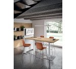 Table haute Meeting L 210 cm pied blanc + support tv blanc