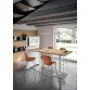 Table haute Meeting L 210 cm pied blanc + support tv blanc