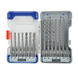 Set van 14 betonboren SDS+ Tivoly Lengte 110 en 160 mm Ø 4 tot 10 mm