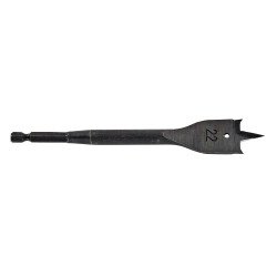 Mèche bois plate Ø 22 mm Tivoly Technic Queue hexagonale 6,35 mm, Corps renforcé, Double brise copeau