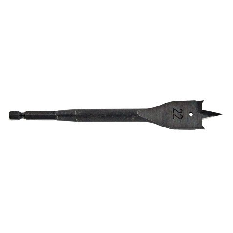 Mèche bois plate Ø 22 mm Tivoly Technic Queue hexagonale 6,35 mm, Corps renforcé, Double brise copeau