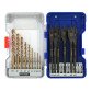 Set of 15 Tivoly Technic wood drills (9 HSS speed point wood drills Ø 2 to 10 mm + 6 flat wood bits Ø 14 to 24 mm)