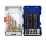 Coffret de 15 forets bois Tivoly Technic (9 forets bois HSS speed point Ø 2 à 10 mm + 6 mèches bois plates Ø 14 à 24 mm)
