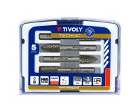Coffret de 5 fraises limes rotatives carbure Ø 8 mm Tivoly Technic denture normale avec brise copeaux queue Ø 6 mm