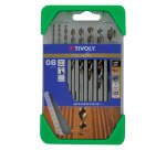 Coffret de 8 forets bois Tivoly Technic gradués  Ø 2 - 3 - 4 - 5 - 6 - 7 - 8 - 10 mm
