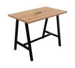 High Synergy electric table L 140 x W 80 x H 107 cm black metal base