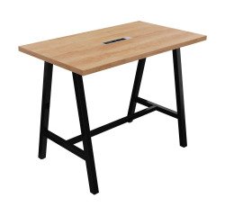 Table haute Energy électrifiée L 140 x P 80 x H 107 cm pied métal noir