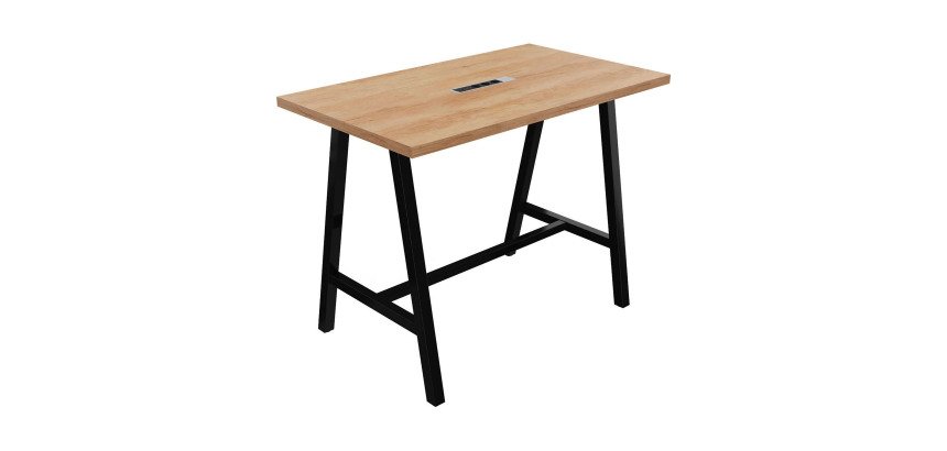 Table haute Energy électrifiée L 140 x P 80 x H 107 cm pied métal noir