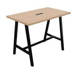 Table haute Energy électrifiée L 140 x P 80 x H 107 cm pied métal noir